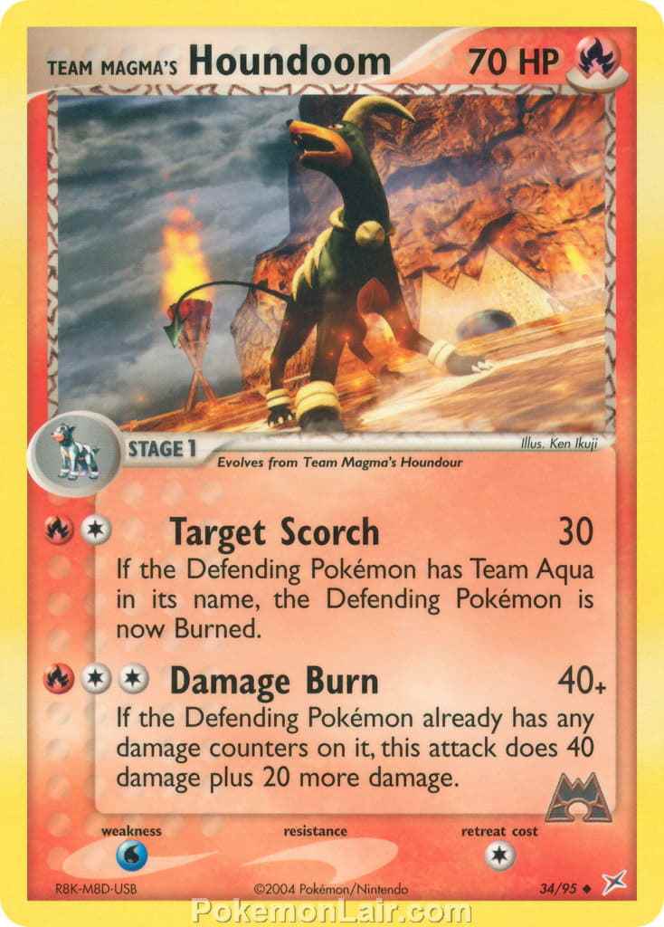 2004 Pokemon Trading Card Game EX Team Magma VS Team Aqua Price List 34 Team Magmas Houndoom