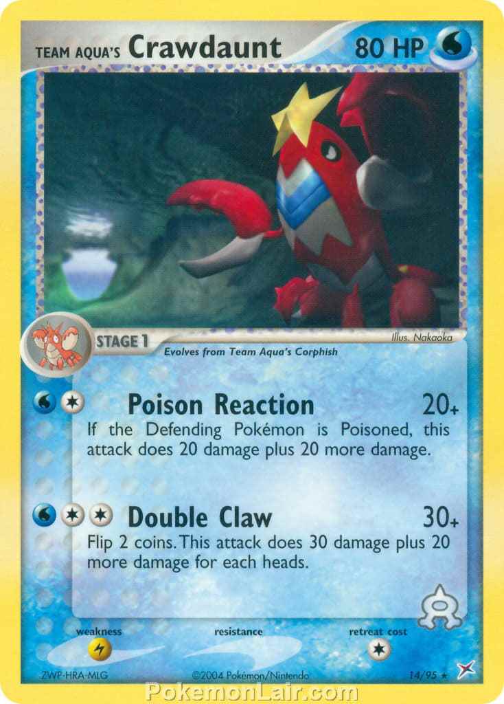 2004 Pokemon Trading Card Game EX Team Magma VS Team Aqua Set 14 Team Aquas Crawdaunt