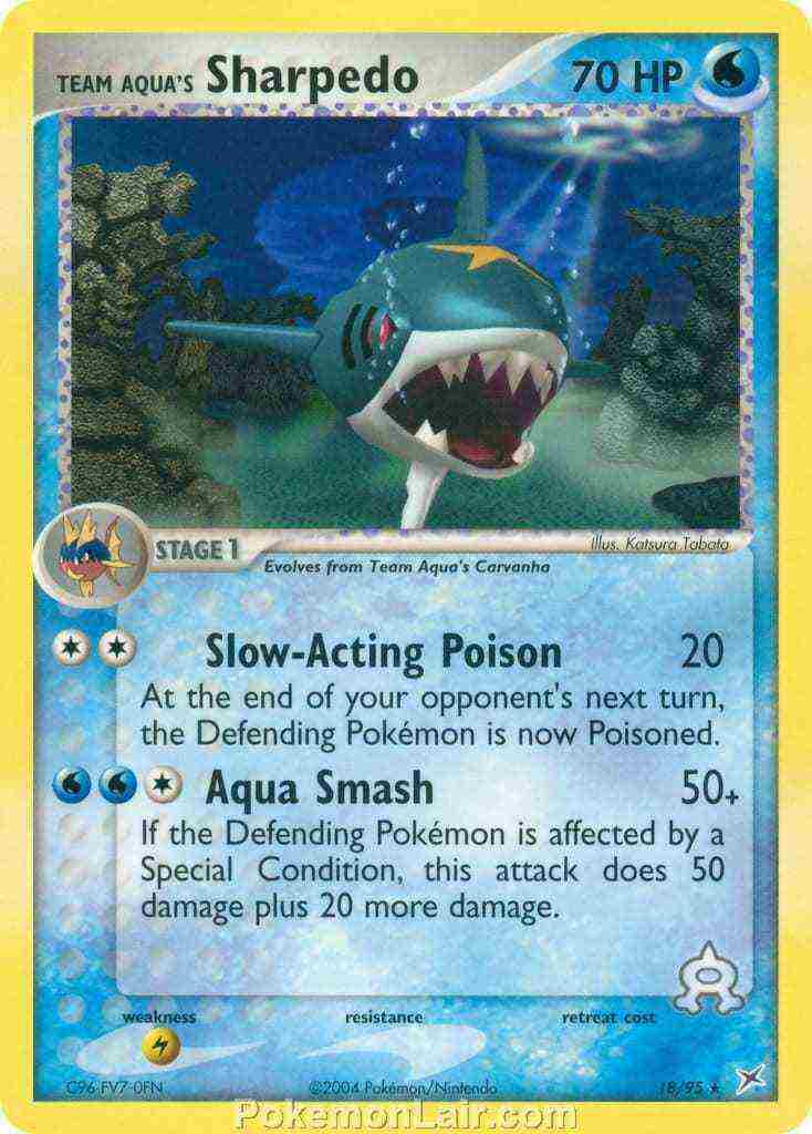 2004 Pokemon Trading Card Game EX Team Magma VS Team Aqua Set 18 Team Aquas Sharpedo