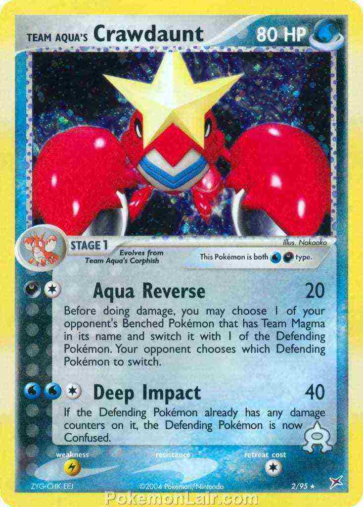 2004 Pokemon Trading Card Game EX Team Magma VS Team Aqua Set 2 Team Aquas Crawdaunt