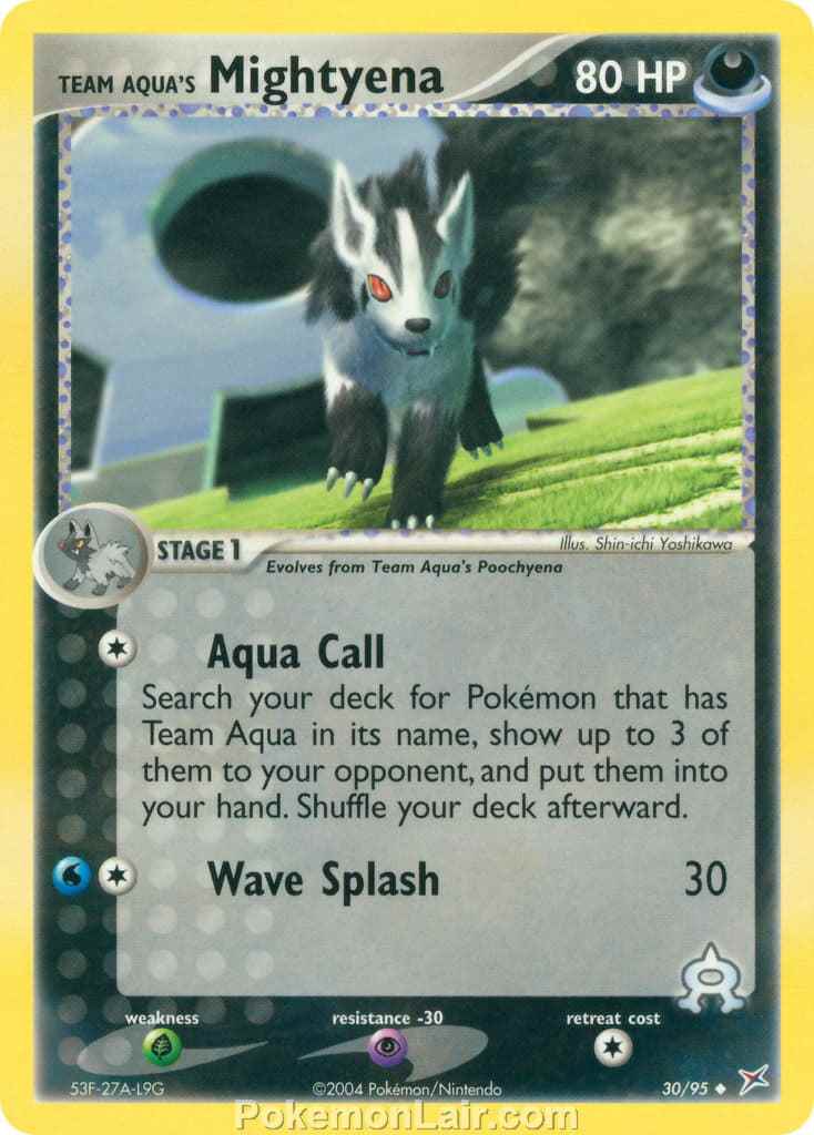 2004 Pokemon Trading Card Game EX Team Magma VS Team Aqua Set 30 Team Aquas Mightyena
