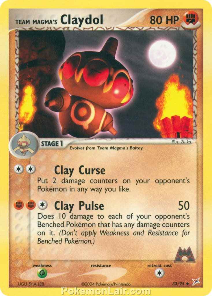 2004 Pokemon Trading Card Game EX Team Magma VS Team Aqua Set 33 Team Magmas Claydol