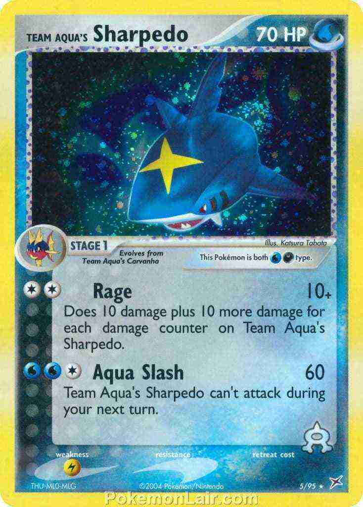 2004 Pokemon Trading Card Game EX Team Magma VS Team Aqua Set 5 Team Aquas Sharpedo