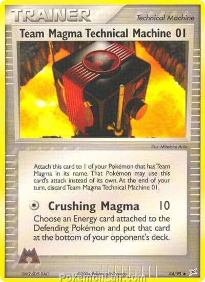2004 Pokemon Trading Card Game EX Team Magma VS Team Aqua Set 84 Team Magma Technical Machine 01