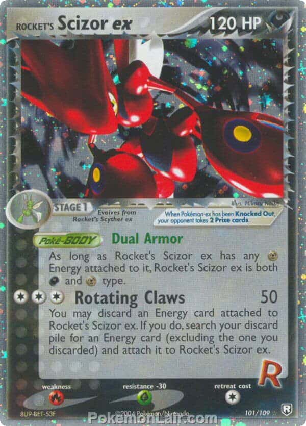 2004 Pokemon Trading Card Game EX Team Rocket Returns Price List 101 Rockets Scizor EX