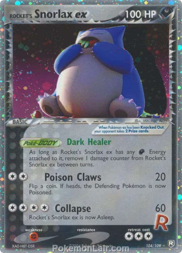 2004 Pokemon Trading Card Game EX Team Rocket Returns Price List 104 Rockets Snorlax EX