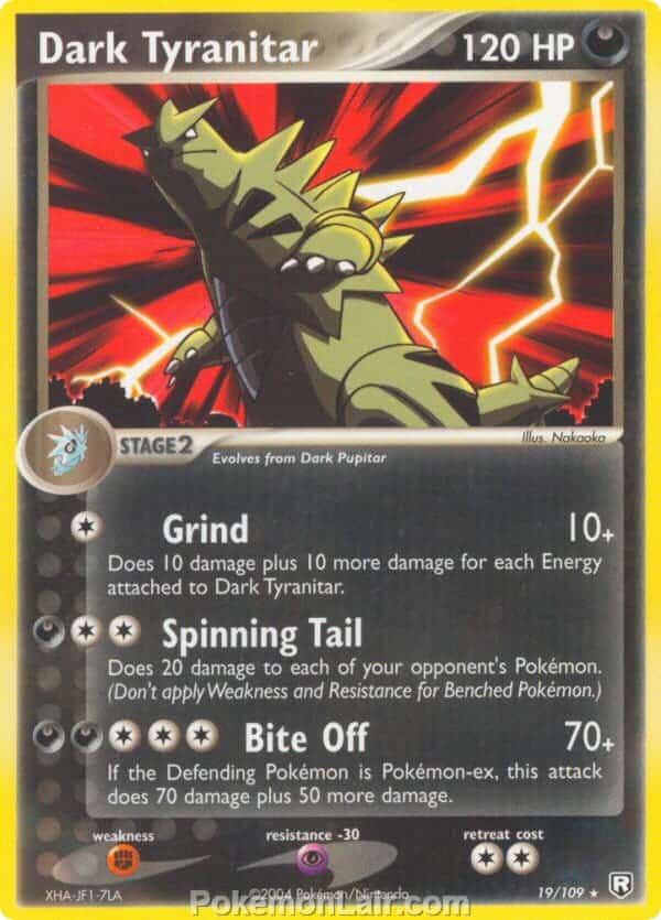 2004 Pokemon Trading Card Game EX Team Rocket Returns Price List 19 Dark Tyranitar