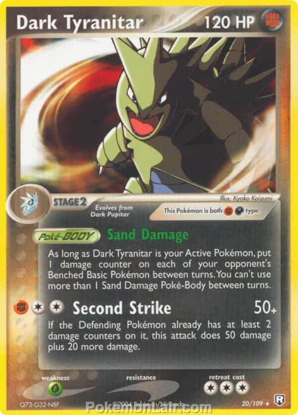 2004 Pokemon Trading Card Game EX Team Rocket Returns Price List 20 Dark Tyranitar