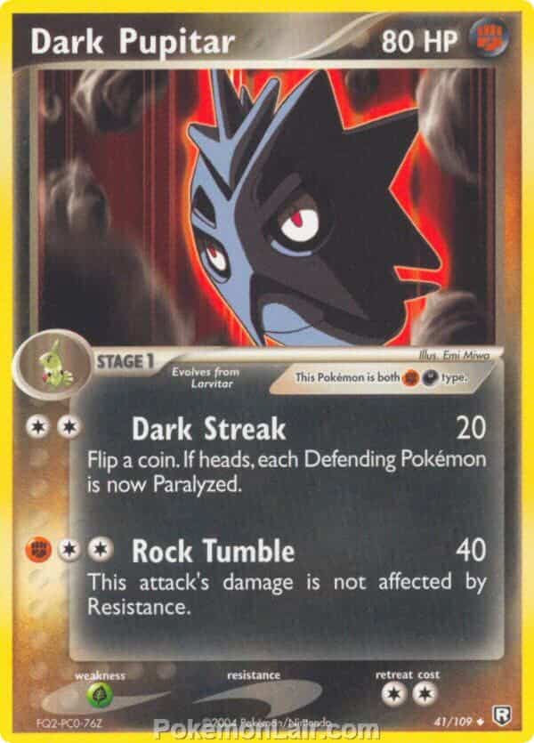 2004 Pokemon Trading Card Game EX Team Rocket Returns Price List 41 Dark Pupitar