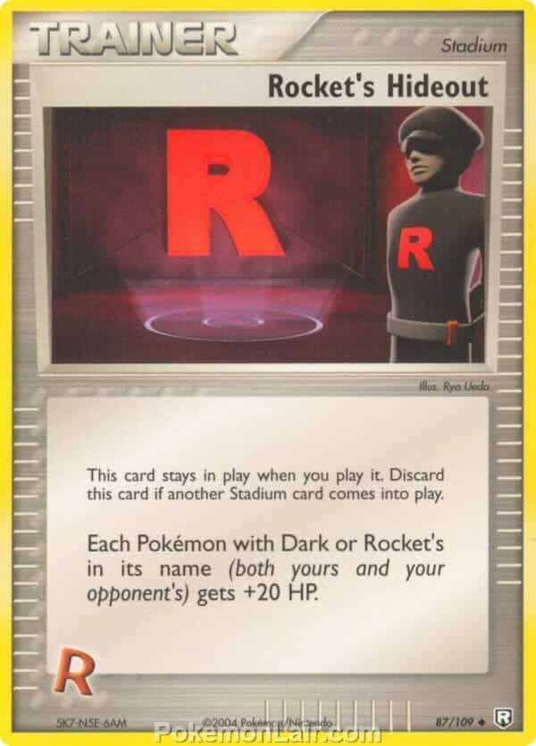 2004 Pokemon Trading Card Game EX Team Rocket Returns Price List 87 Rockets Hideout