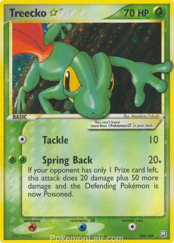 2004 Pokemon Trading Card Game EX Team Rocket Returns Set 109 Treecko Star