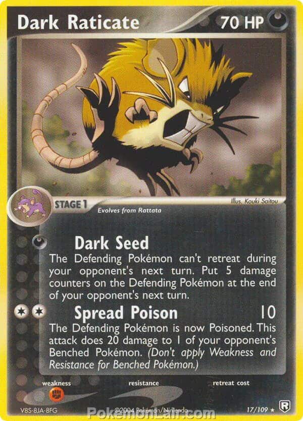 2004 Pokemon Trading Card Game EX Team Rocket Returns Set 17 Dark Raticate