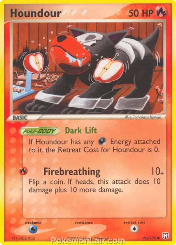 2004 Pokemon Trading Card Game EX Team Rocket Returns Set 60 Houndour