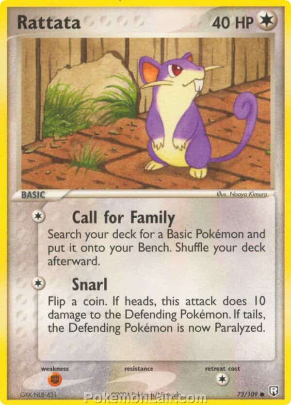 2004 Pokemon Trading Card Game EX Team Rocket Returns Set 72 Rattata