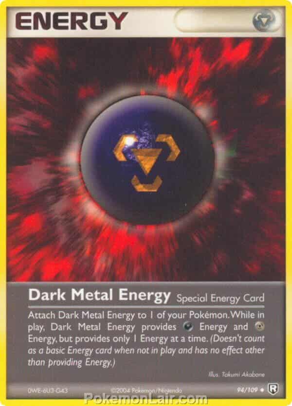 2004 Pokemon Trading Card Game EX Team Rocket Returns Set 94 Dark Metal Energy