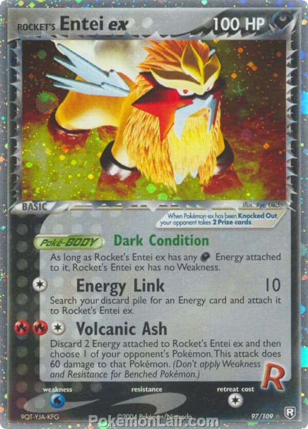 2004 Pokemon Trading Card Game EX Team Rocket Returns Set 97 Rockets Entei EX