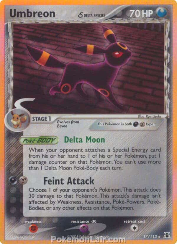 2005 Pokemon Trading Card Game EX Delta Species Price List 17 Umbreon Delta Species