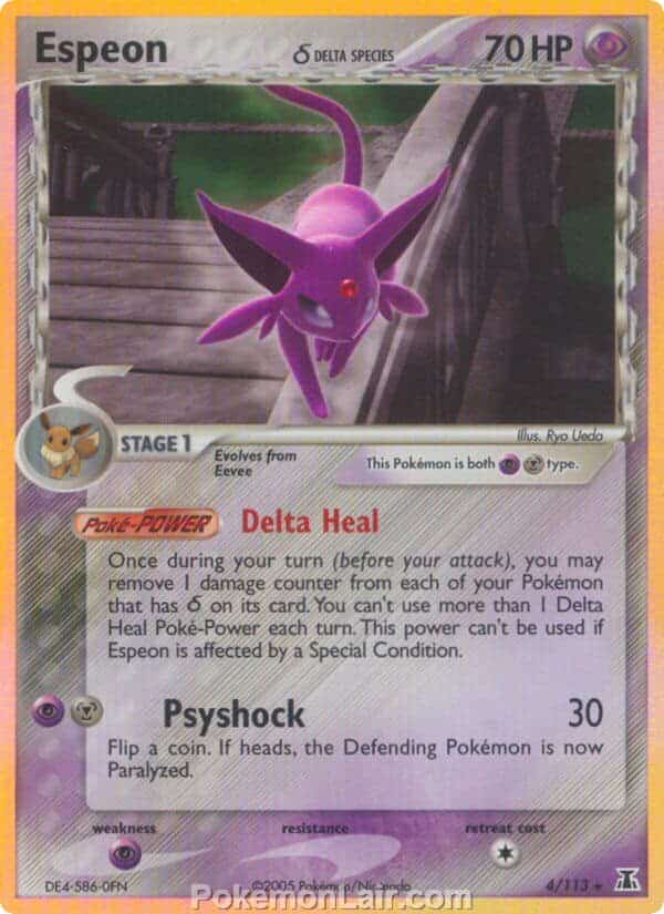 2005 Pokemon Trading Card Game EX Delta Species Price List 4 Espeon Delta Species