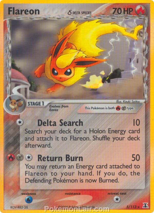 2005 Pokemon Trading Card Game EX Delta Species Price List 5 Flareon Delta Species