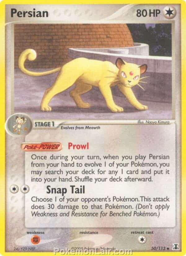 2005 Pokemon Trading Card Game EX Delta Species Price List 50 Persian
