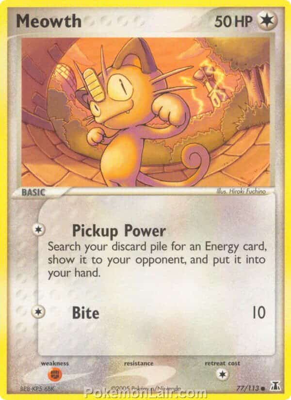 2005 Pokemon Trading Card Game EX Delta Species Price List 77 Meowth