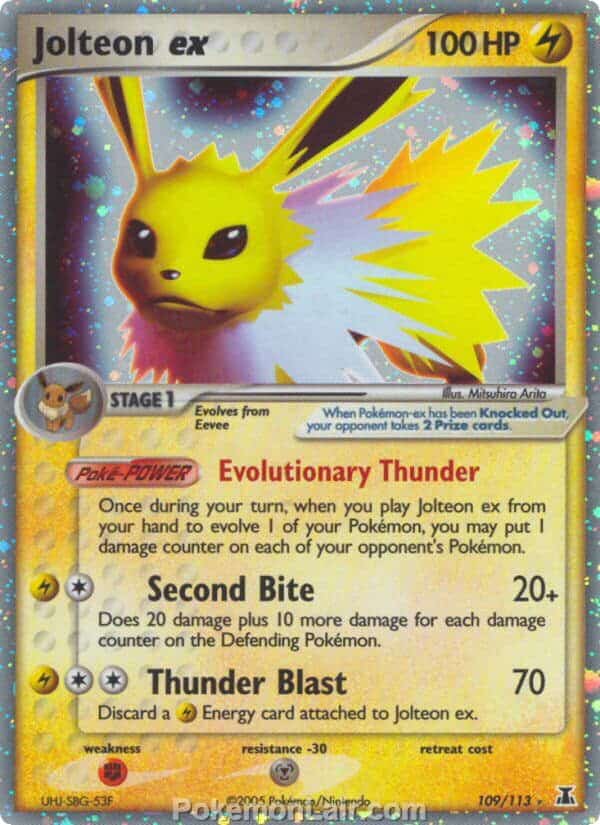 2005 Pokemon Trading Card Game EX Delta Species Set 109 Jolteon EX