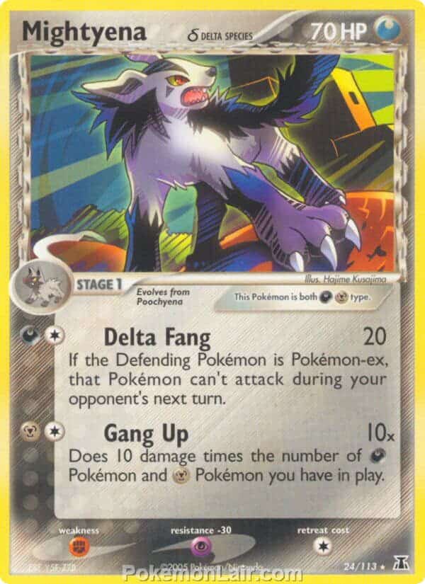 2005 Pokemon Trading Card Game EX Delta Species Set 24 Mightyena Delta Species