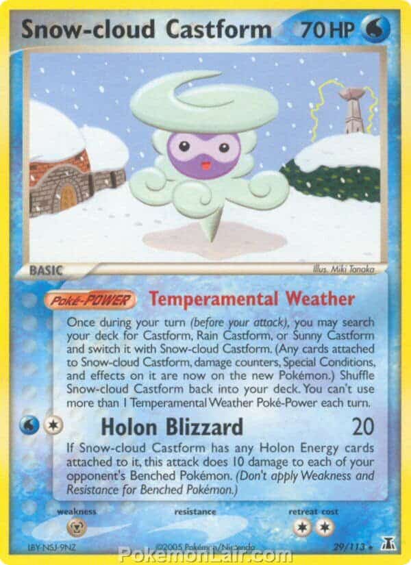 2005 Pokemon Trading Card Game EX Delta Species Set 29 Snow Cloud Castform