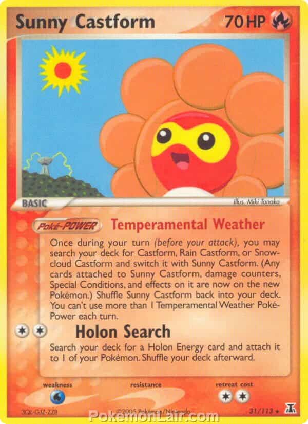 2005 Pokemon Trading Card Game EX Delta Species Set 31 Sunny Castform