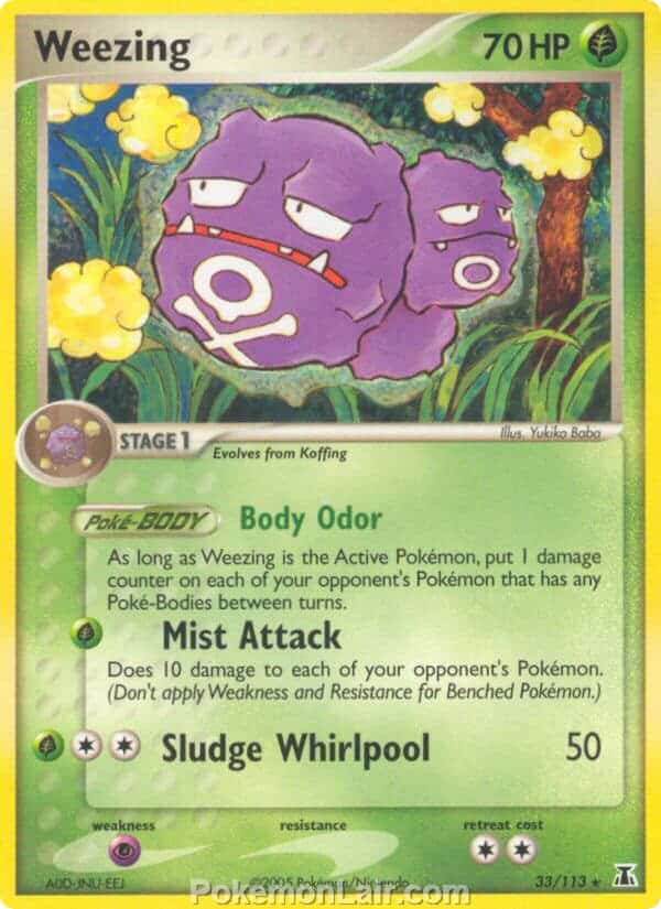 2005 Pokemon Trading Card Game EX Delta Species Set 33 Weezing