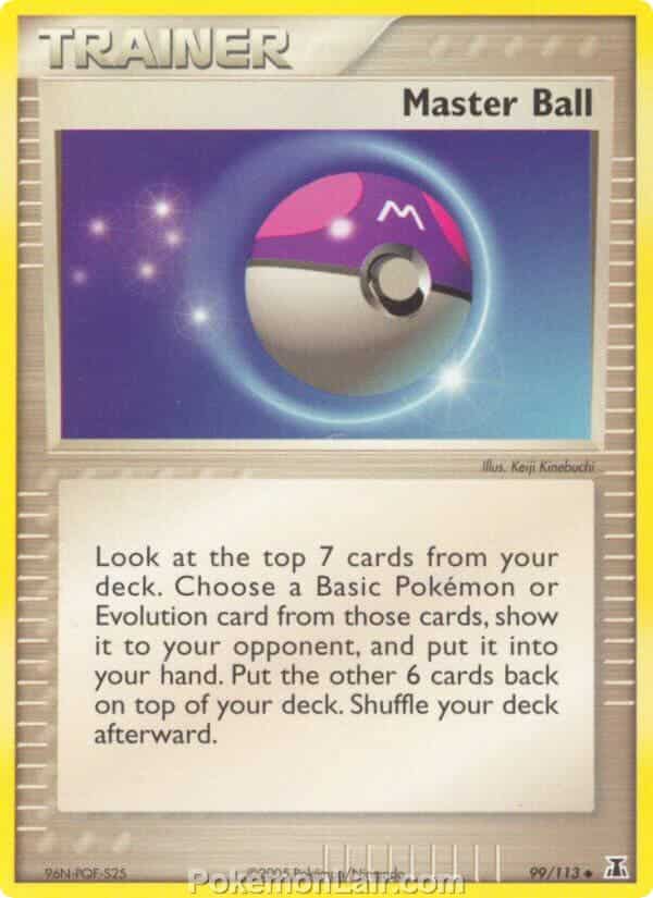 2005 Pokemon Trading Card Game EX Delta Species Set 99 Master Ball