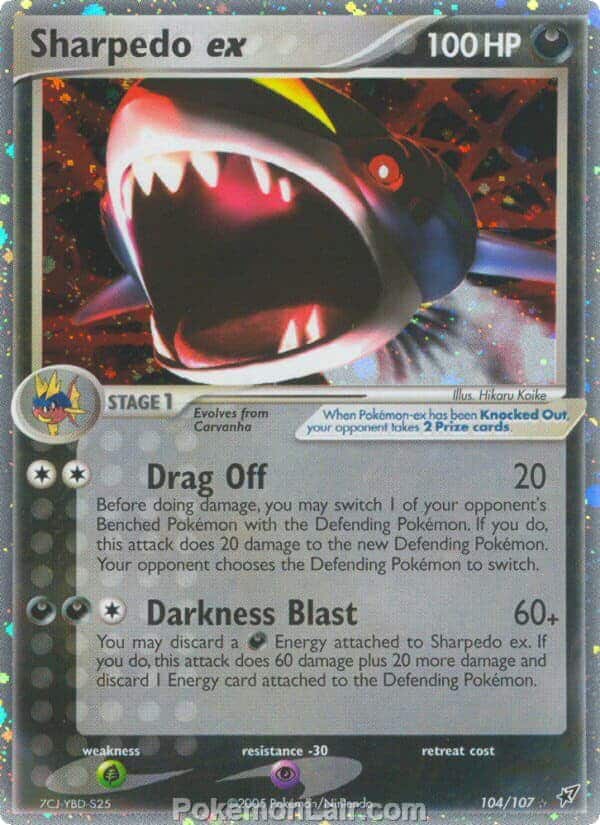 2005 Pokemon Trading Card Game EX Deoxys Price List 104 Sharpedo EX