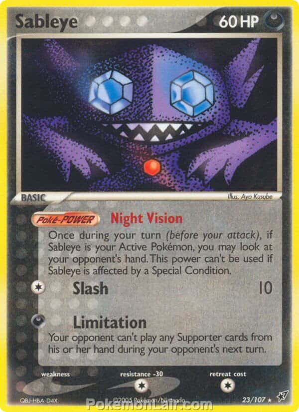 2005 Pokemon Trading Card Game EX Deoxys Price List 23 Sableye