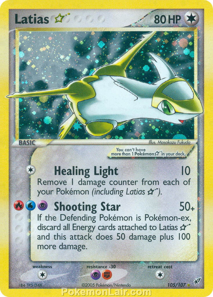 2005 Pokemon Trading Card Game EX Deoxys Set 105 Latias Star