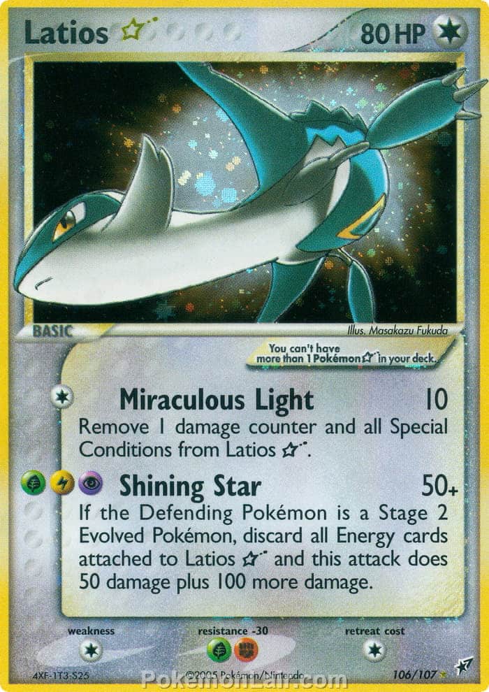 2005 Pokemon Trading Card Game EX Deoxys Set 106 Latios Star