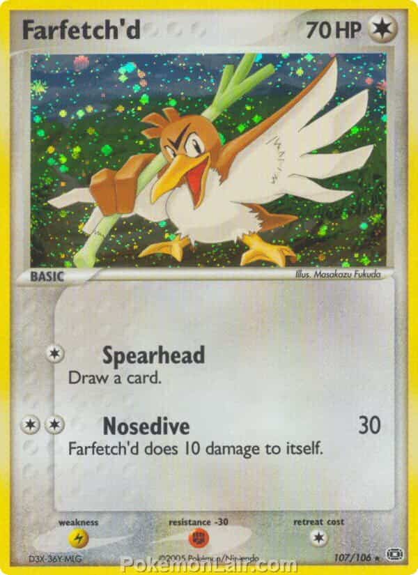 2005 Pokemon Trading Card Game EX Emerald Price List 107 Farfetchd
