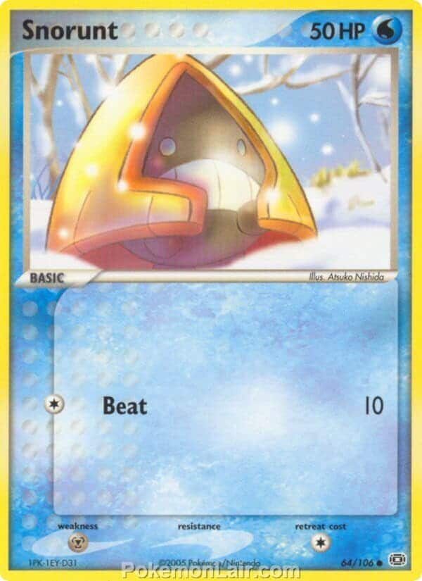 2005 Pokemon Trading Card Game EX Emerald Price List 64 Snorunt