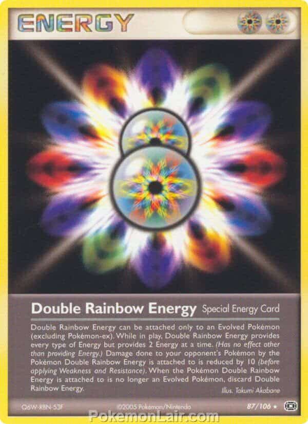 2005 Pokemon Trading Card Game EX Emerald Price List 87 Double Rainbow Energy