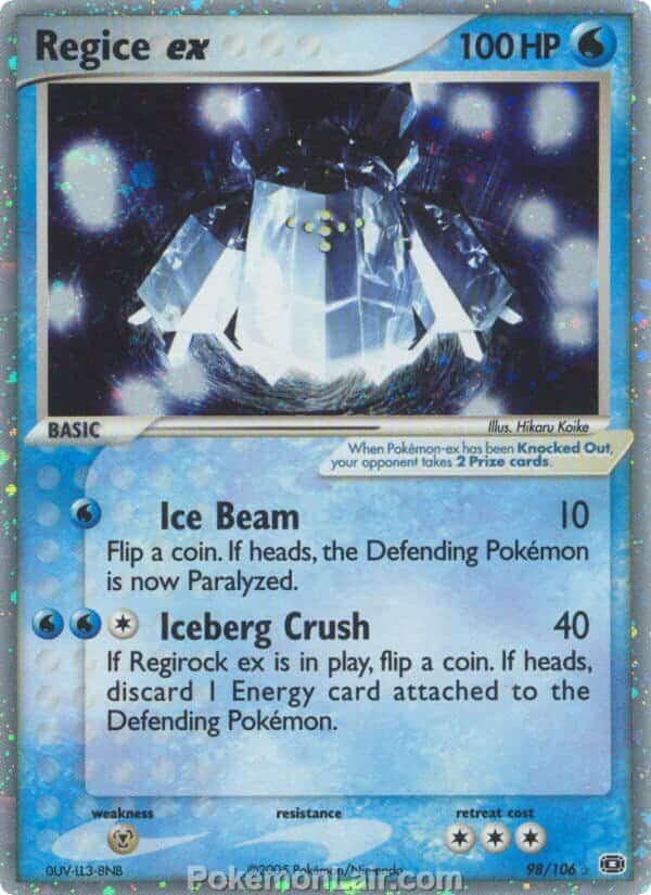 2005 Pokemon Trading Card Game EX Emerald Price List 98 Regice EX