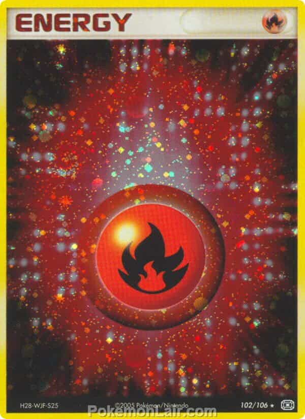 2005 Pokemon Trading Card Game EX Emerald Set 102 Fire Energy