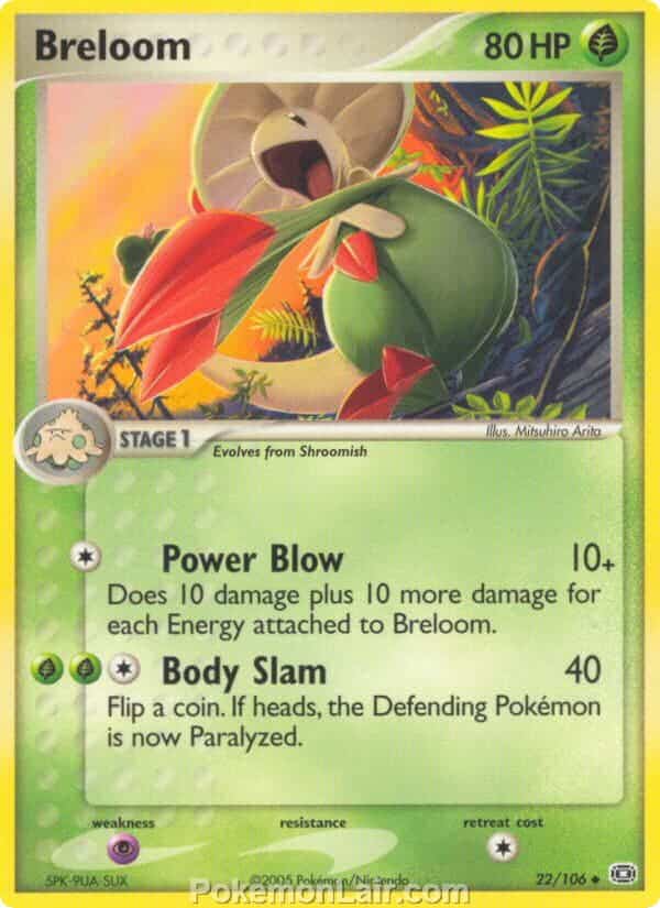 2005 Pokemon Trading Card Game EX Emerald Set 22 Breloom