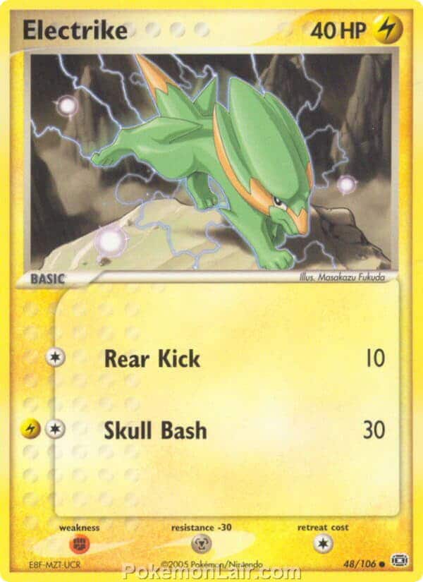2005 Pokemon Trading Card Game EX Emerald Set 48 Electrike
