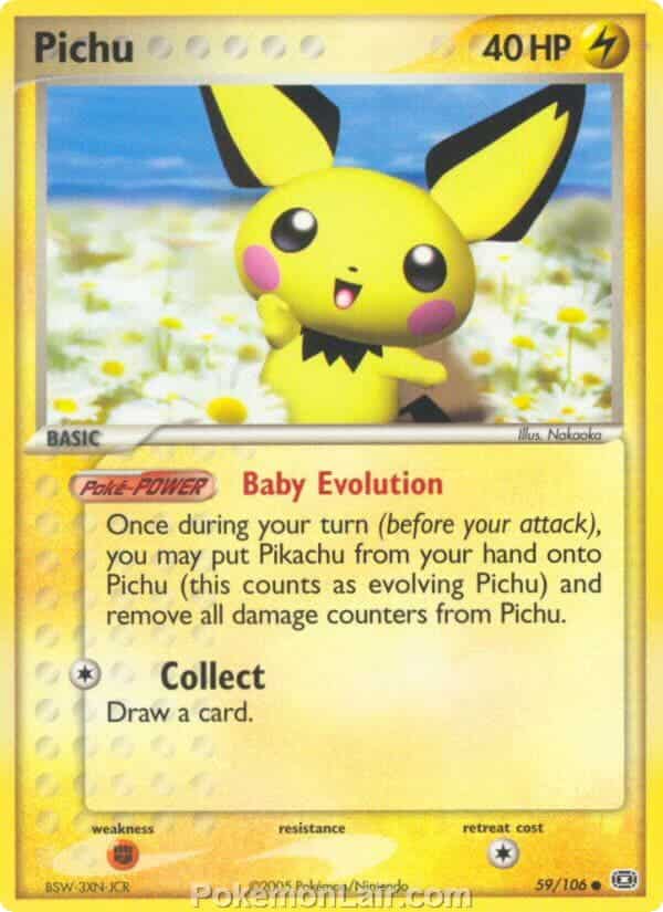 2005 Pokemon Trading Card Game EX Emerald Set 59 Pichu