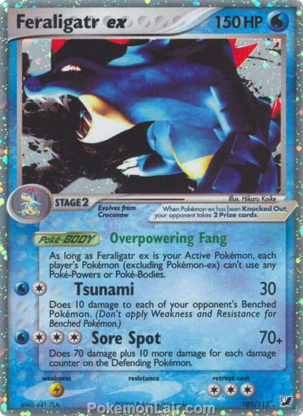 2005 Pokemon Trading Card Game EX Unseen Forces Price List 103 Feraligatr EX