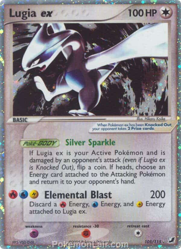 2005 Pokemon Trading Card Game EX Unseen Forces Price List 105 Lugia EX