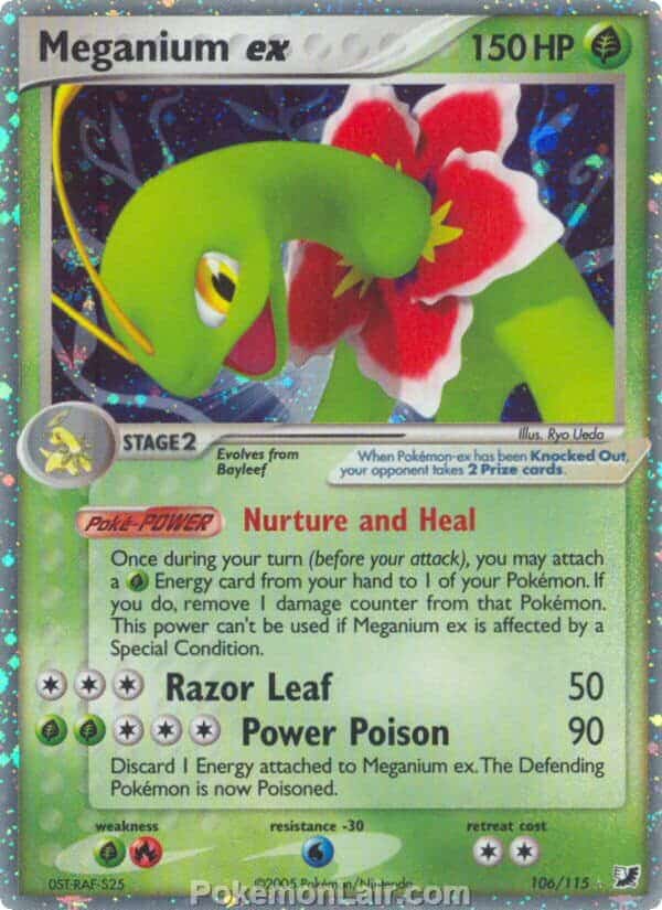 2005 Pokemon Trading Card Game EX Unseen Forces Price List 106 Meganium EX