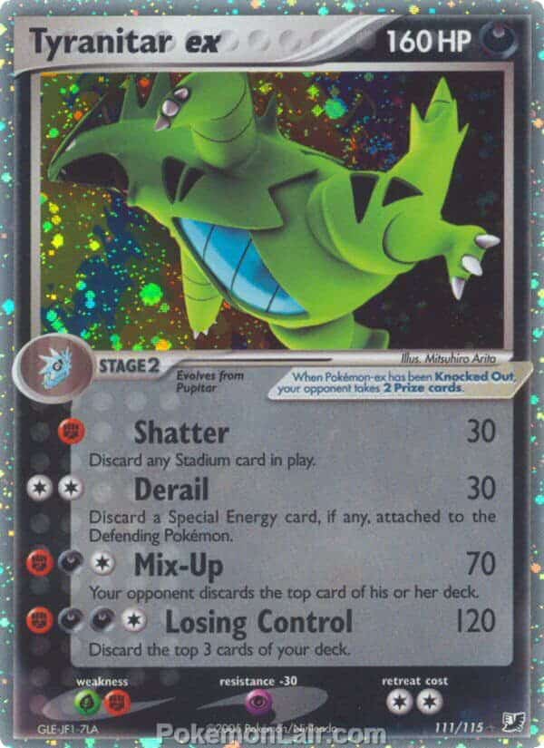 2005 Pokemon Trading Card Game EX Unseen Forces Price List 111 Tyranitar EX