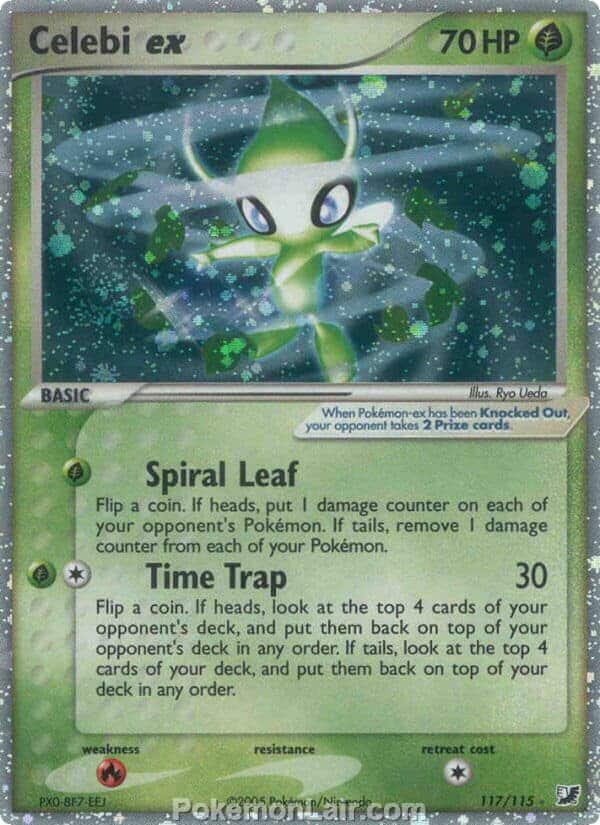 2005 Pokemon Trading Card Game EX Unseen Forces Price List 117 Celebi EX