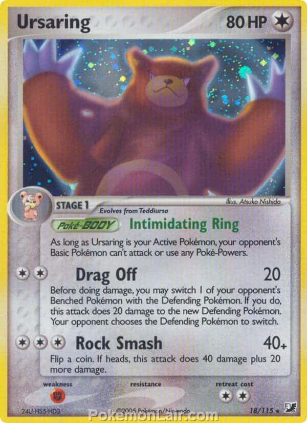2005 Pokemon Trading Card Game EX Unseen Forces Price List 18 Ursaring