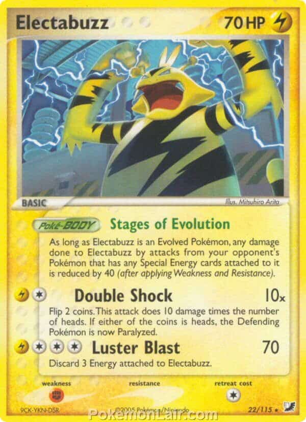 2005 Pokemon Trading Card Game EX Unseen Forces Price List 22 Electabuzz